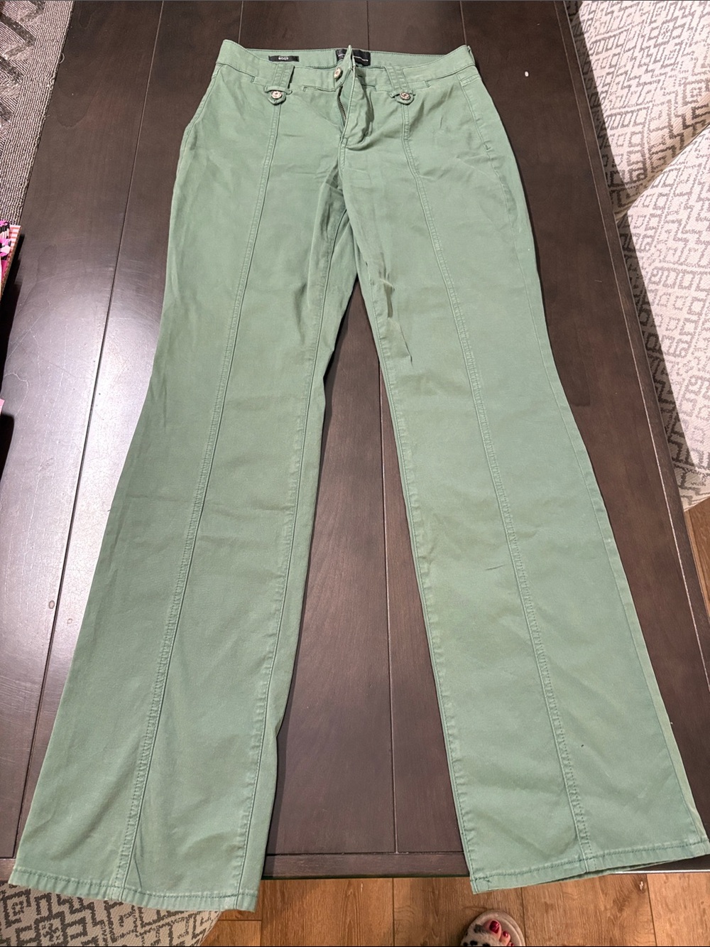White House Black Market Sage Green Wide-Leg Jeans